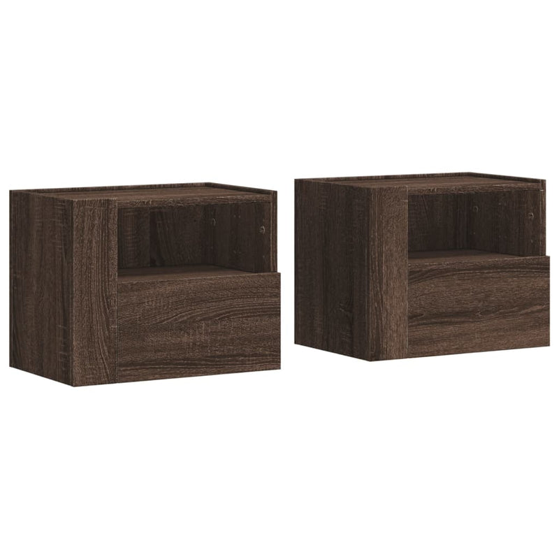 vidaXL 2 db barna tölgy színű fali éjjeliszekrény 45 x 30 x 35 cm