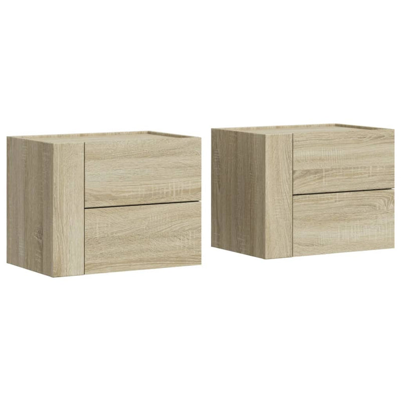 vidaXL 2 db sonoma tölgy színű fali éjjeliszekrény 45 x 30 x 35 cm