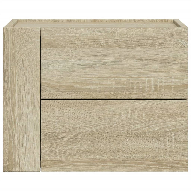 vidaXL 2 db sonoma tölgy színű fali éjjeliszekrény 45 x 30 x 35 cm