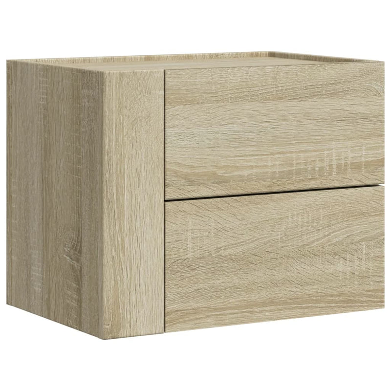 vidaXL 2 db sonoma tölgy színű fali éjjeliszekrény 45 x 30 x 35 cm