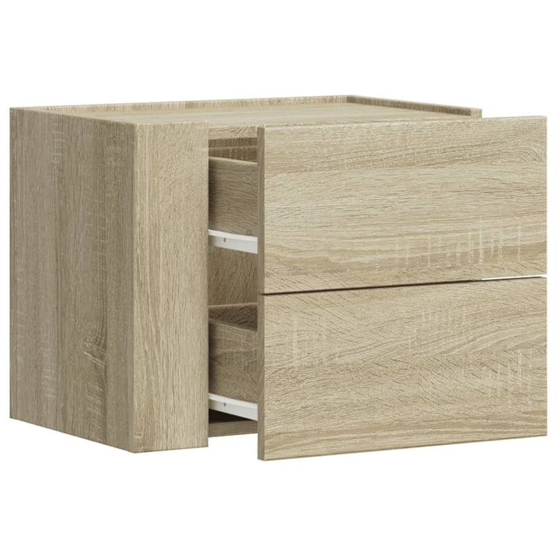 vidaXL 2 db sonoma tölgy színű fali éjjeliszekrény 45 x 30 x 35 cm