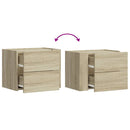 vidaXL 2 db sonoma tölgy színű fali éjjeliszekrény 45 x 30 x 35 cm