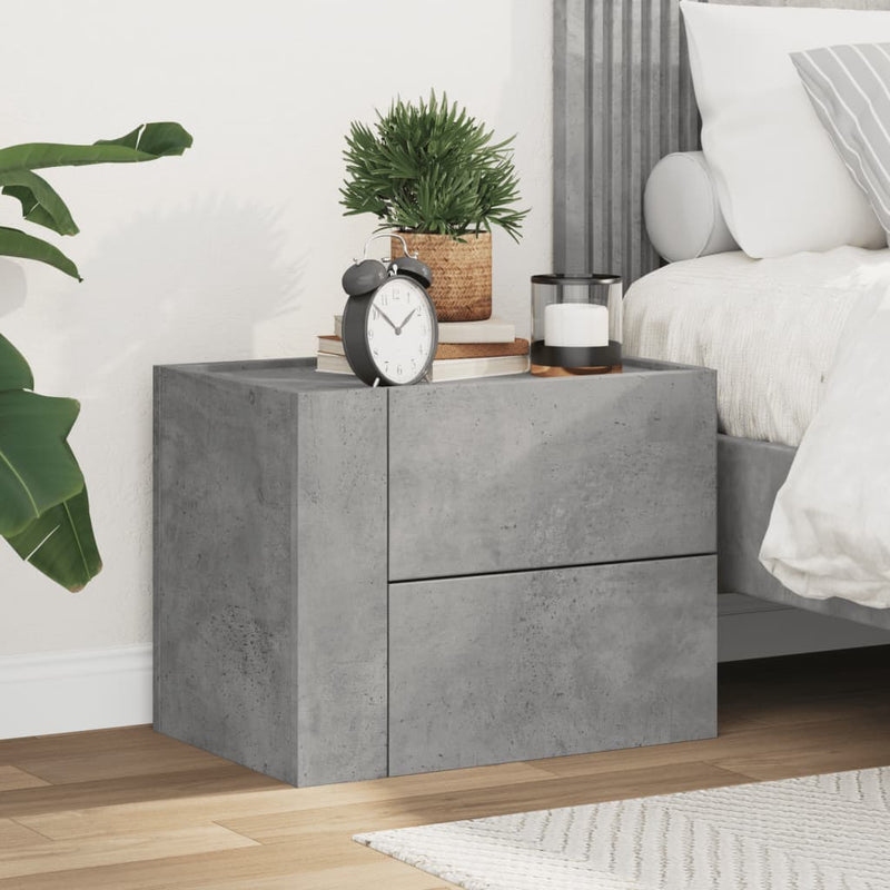 vidaXL betonszürke falra szerelhető éjjeliszekrény 45 x 30 x 35 cm