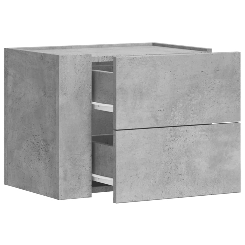 vidaXL betonszürke falra szerelhető éjjeliszekrény 45 x 30 x 35 cm