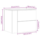 vidaXL betonszürke falra szerelhető éjjeliszekrény 45 x 30 x 35 cm