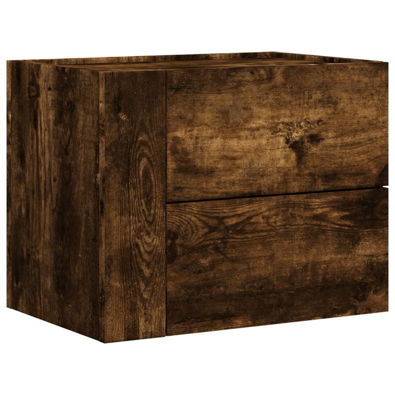 vidaXL füstös tölgy színű falra szerelhető éjjeliszekrény 45x30x35 cm