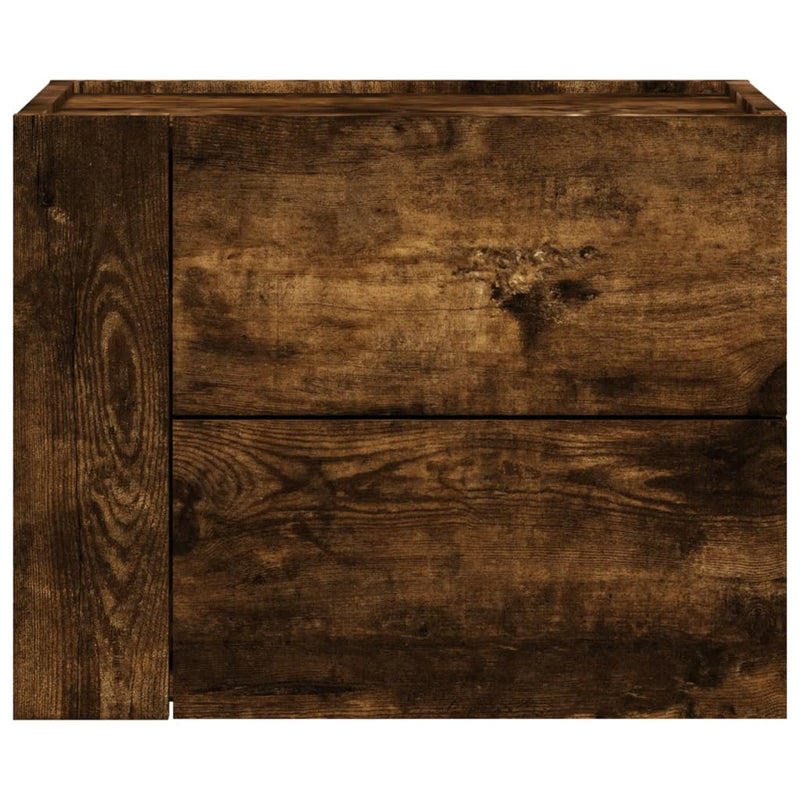 vidaXL füstös tölgy színű falra szerelhető éjjeliszekrény 45x30x35 cm