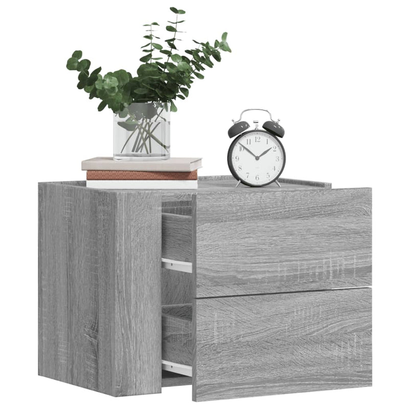 vidaXL szürke sonoma színű falra szerelhető éjjeliszekrény 45x30x35 cm