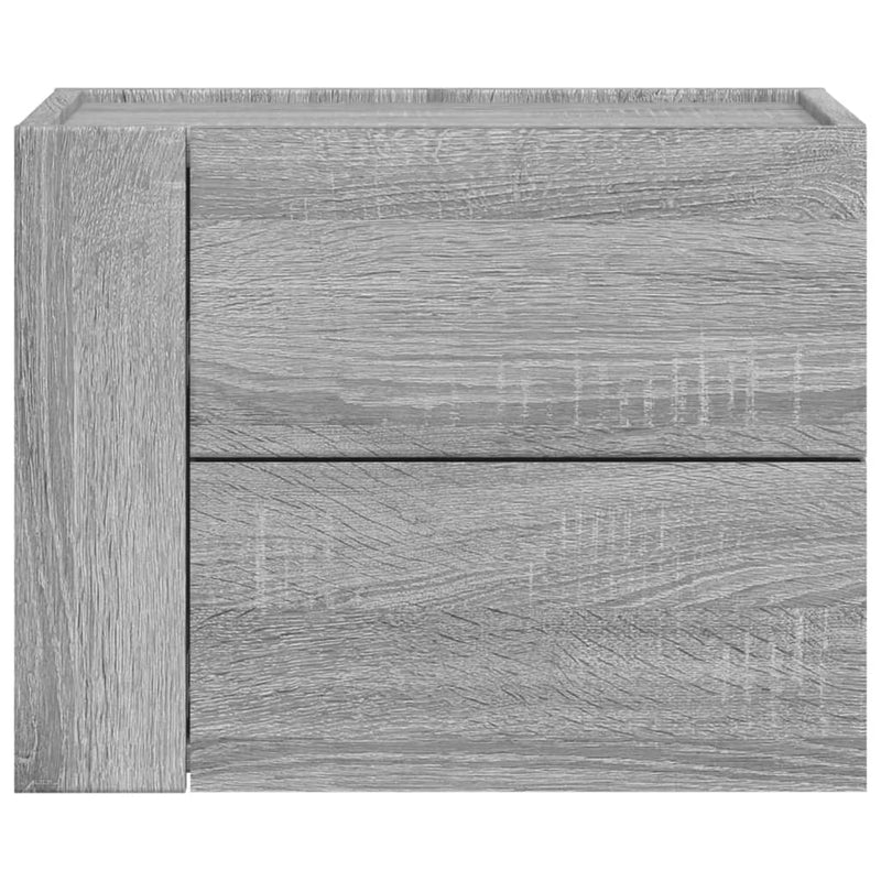 vidaXL 2 db szürke sonoma színű fali éjjeliszekrény 45 x 30 x 35 cm