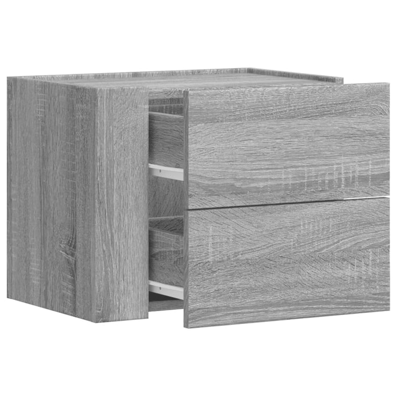 vidaXL 2 db szürke sonoma színű fali éjjeliszekrény 45 x 30 x 35 cm