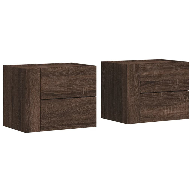 vidaXL 2 db barna tölgy színű fali éjjeliszekrény 45 x 30 x 35 cm