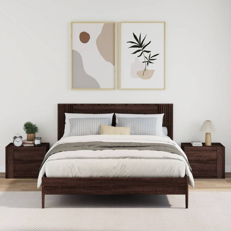 vidaXL 2 db barna tölgy színű fali éjjeliszekrény 45 x 30 x 35 cm