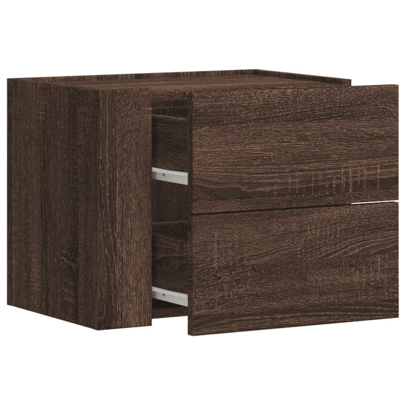 vidaXL 2 db barna tölgy színű fali éjjeliszekrény 45 x 30 x 35 cm