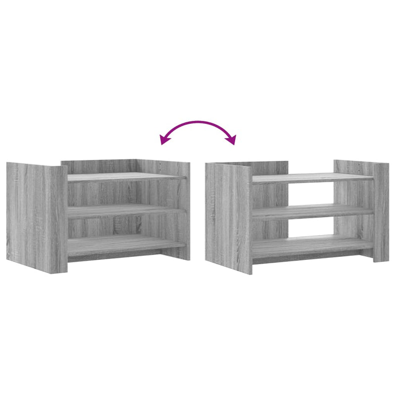 vidaXL szürke sonoma szerelt fa dohányzóasztal 80 x 50 x 50 cm