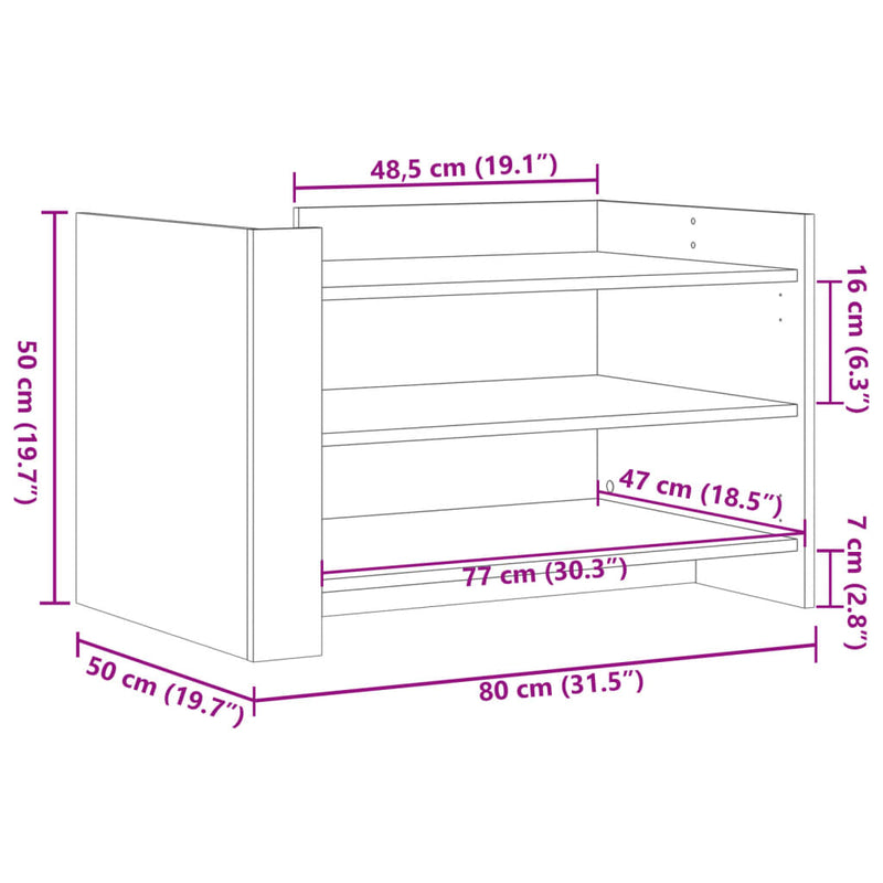 vidaXL barna tölgyszínű szerelt fa dohányzóasztal 80 x 50 x 50 cm