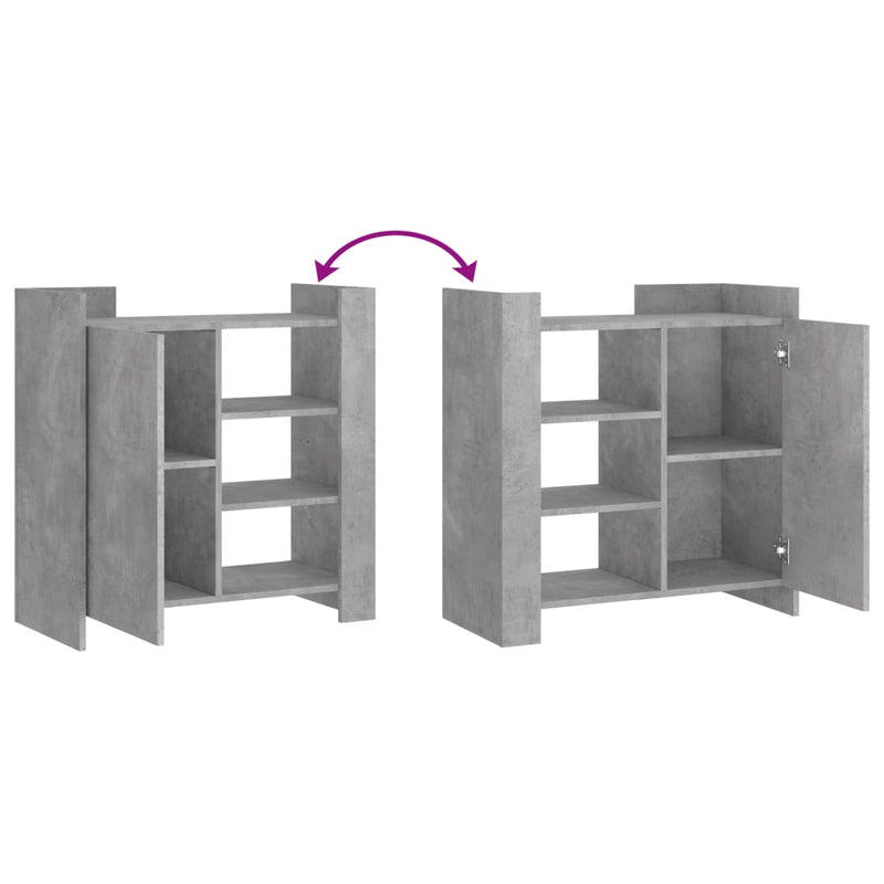 vidaXL betonszürke szerelt fa tálalószekrény 73,5 x 35 x 75 cm