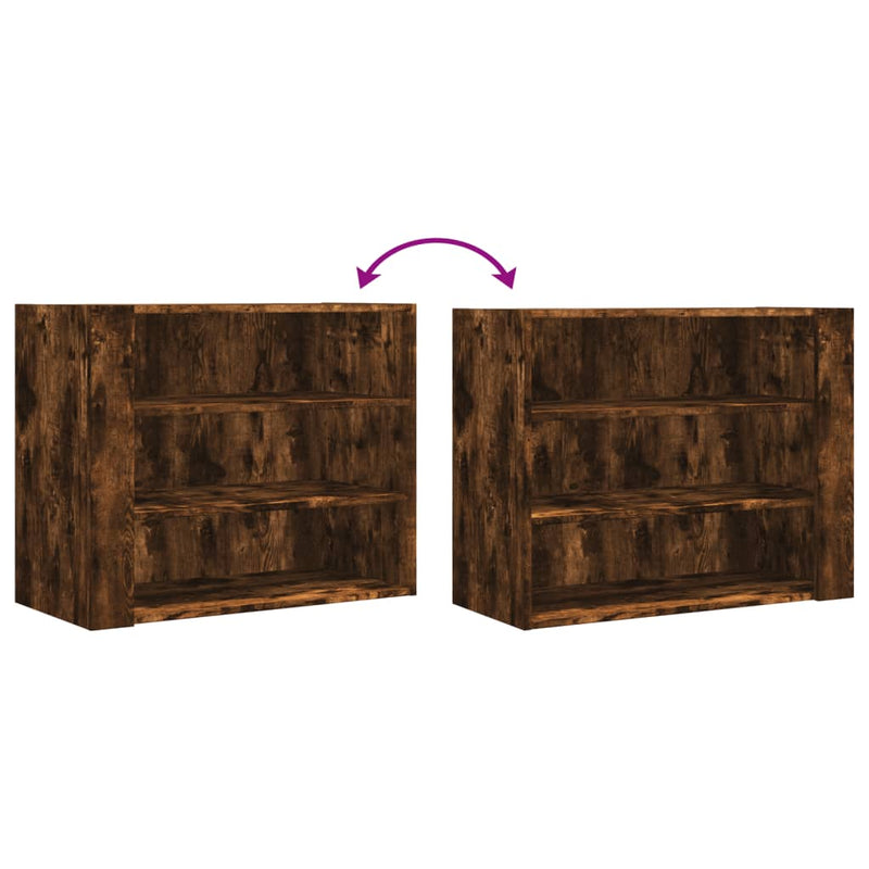 vidaXL füstös tölgy színű szerelt fa faliszekrény 75 x 35 x 60 cm