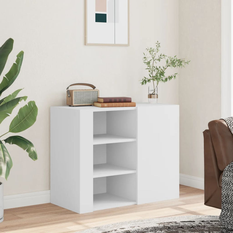 vidaXL fehér szerelt fa faliszekrény 75 x 35 x 60 cm