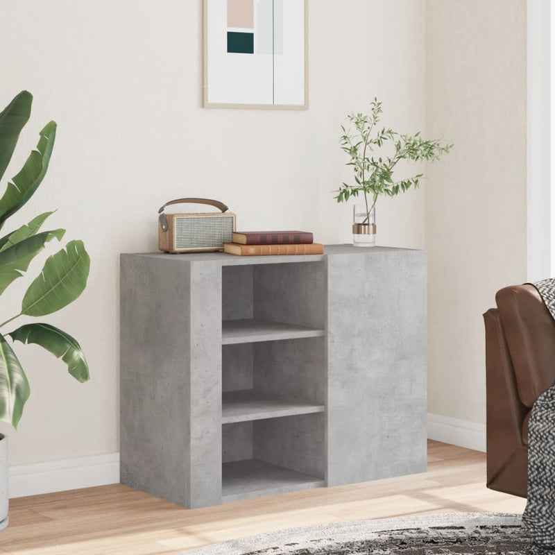 vidaXL betonszürke szerelt fa faliszekrény 75 x 35 x 60 cm