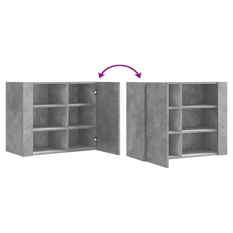 vidaXL betonszürke szerelt fa faliszekrény 75 x 35 x 60 cm
