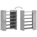 vidaXL betonszürke szerelt fa cipősszekrény 74,5 x 37,5 x 100 cm