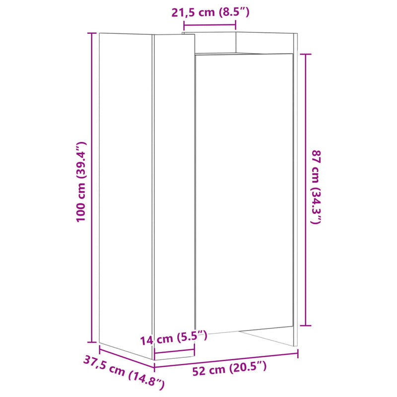 vidaXL fehér szerelt fa cipőszekrény 52 x 37,5 x 100 cm
