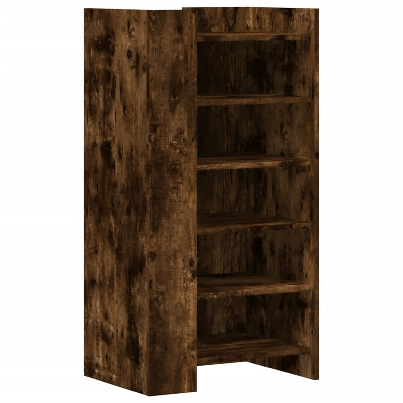 vidaXL füstös tölgy színű szerelt fa cipőszekrény 52 x 37,5 x 100 cm