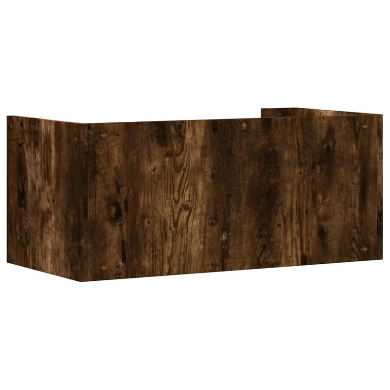 vidaXL füstölt tölgy színű szerelt fa fali polc 70,5x35x30,5 cm