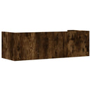 vidaXL füstölt tölgy színű szerelt fa fali polc 100 x 35 x 30,5 cm