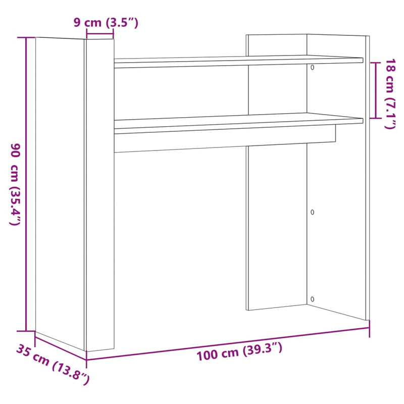 vidaXL barna tölgyszínű szerelt fa tálalóasztal 100x35x90 cm