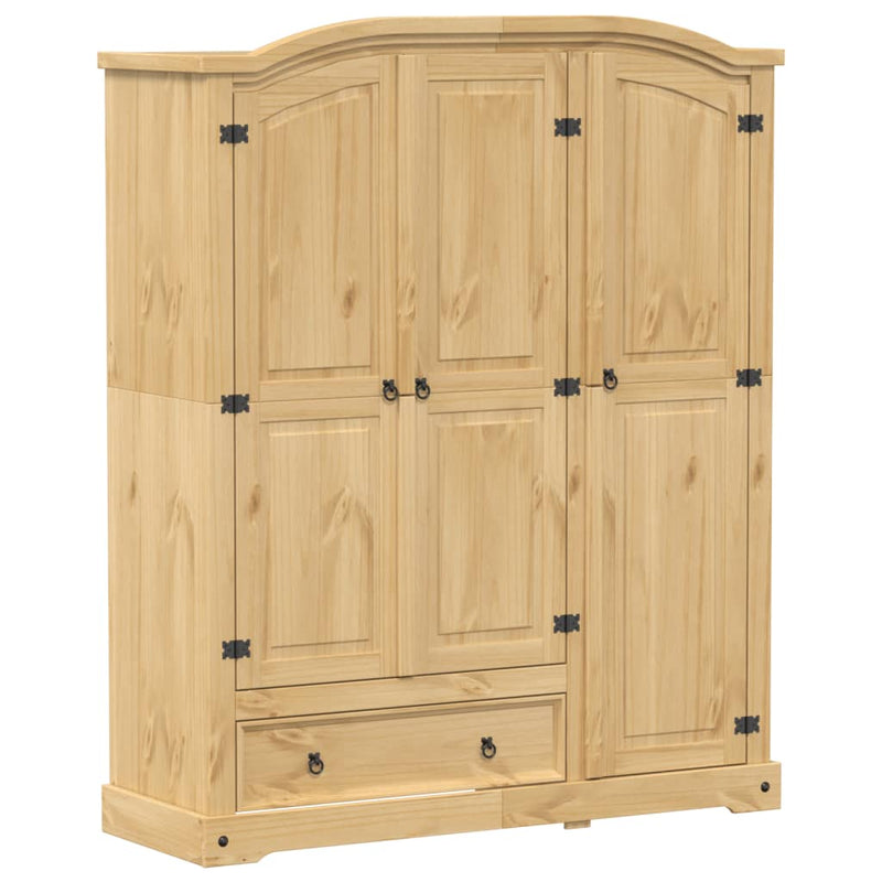 vidaXL Corona tömör fenyőfa ruhásszekrény 151,5 x 52 x 186 cm