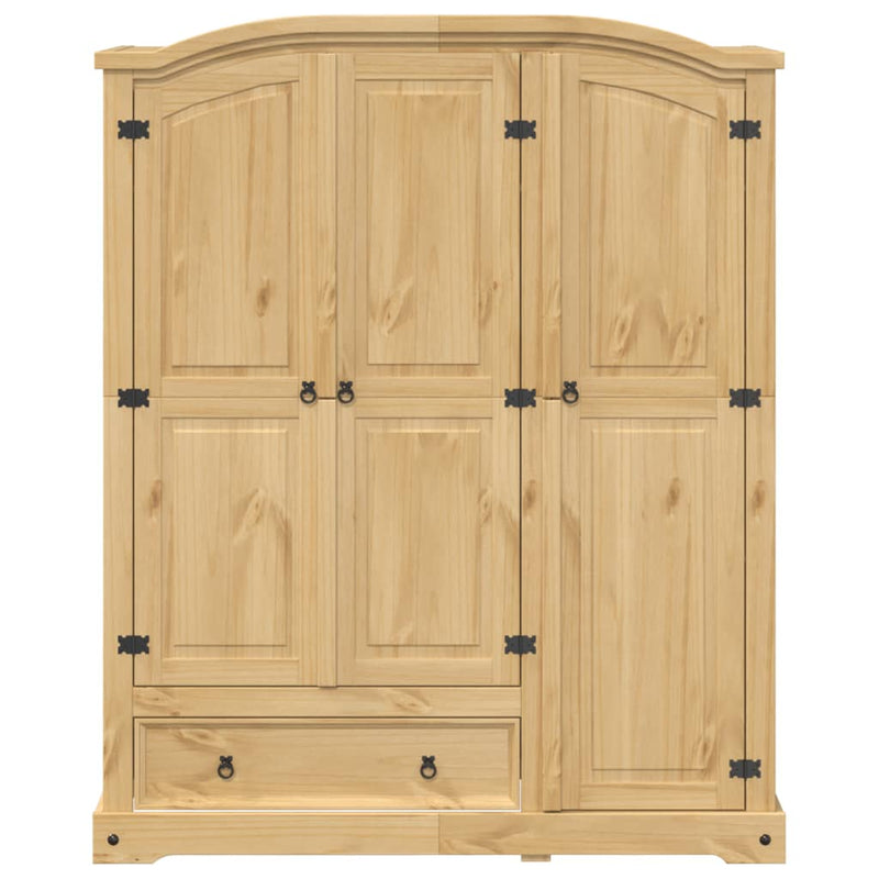 vidaXL Corona tömör fenyőfa ruhásszekrény 151,5 x 52 x 186 cm