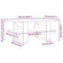 vidaXL betonszürke szerelt fa dohányzóasztal 102 x 55 x 42 cm