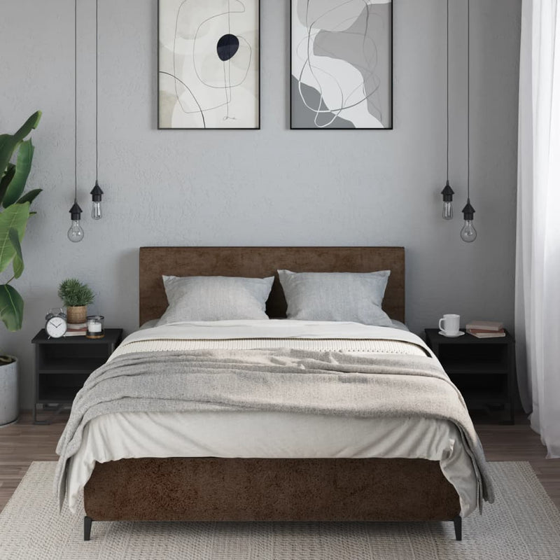 vidaXL 2 db fekete szerelt fa éjjeliszekrény 40 x 30 x 40 cm