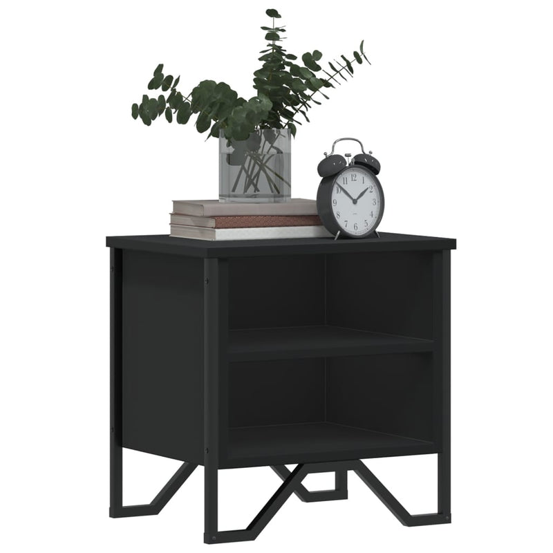 vidaXL 2 db fekete szerelt fa éjjeliszekrény 40 x 30 x 40 cm