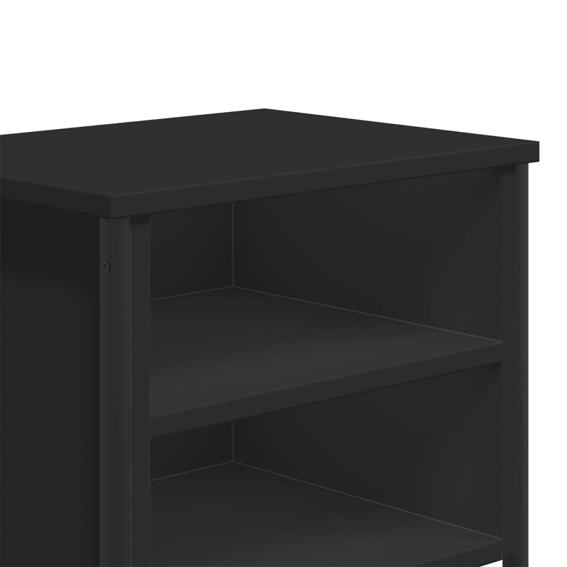 vidaXL 2 db fekete szerelt fa éjjeliszekrény 40 x 30 x 40 cm
