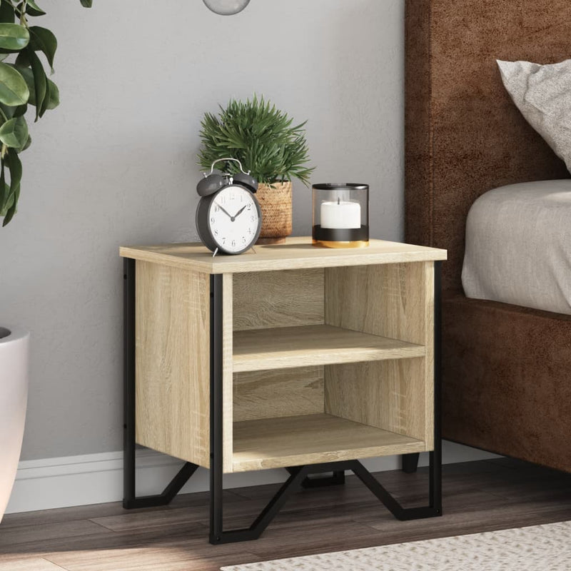 vidaXL 2 db sonoma tölgy színű szerelt fa éjjeliszekrény 40x30x40 cm