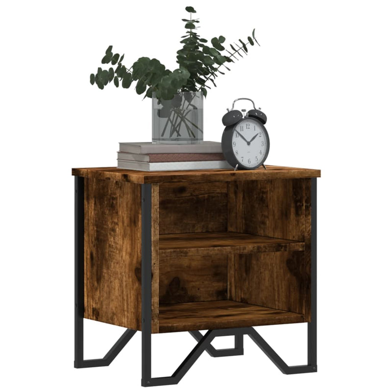 vidaXL 2 db füstös tölgy színű szerelt fa éjjeliszekrény 40x30x40 cm