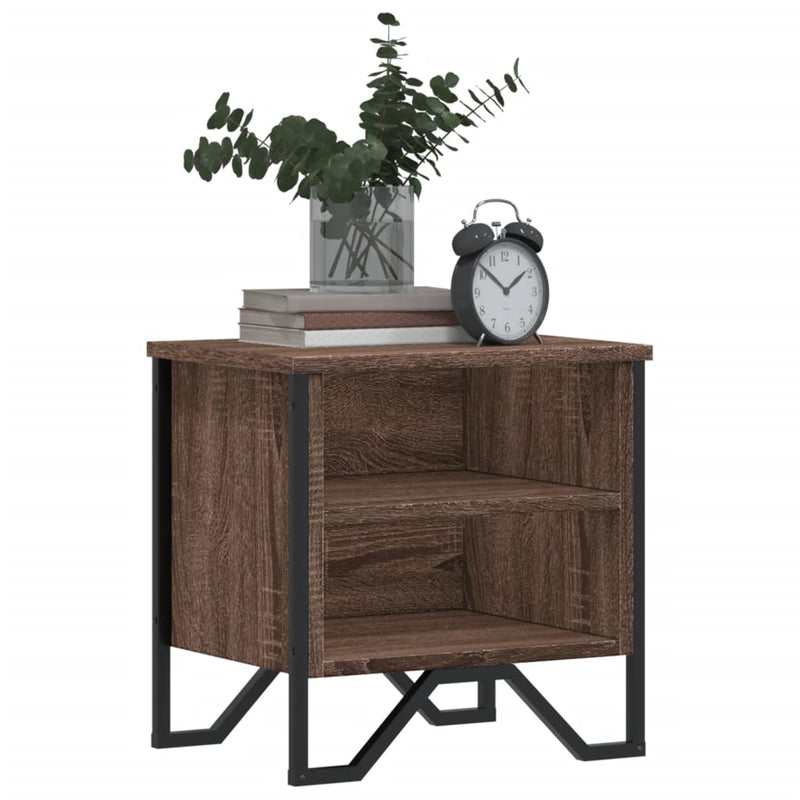 vidaXL 2 db barna tölgy színű szerelt fa éjjeliszekrény 40 x 30 x 40cm