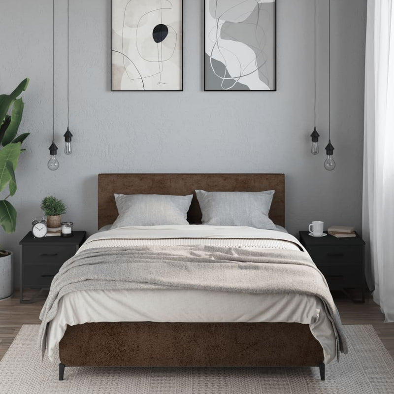 vidaXL 2 db fekete szerelt fa éjjeliszekrény 40 x 41 x 40 cm