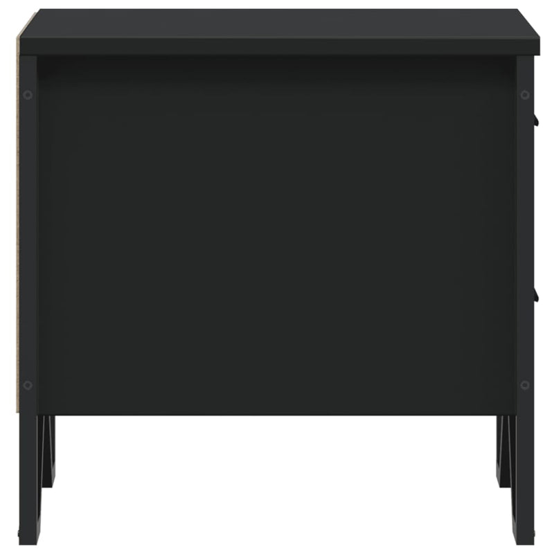 vidaXL 2 db fekete szerelt fa éjjeliszekrény 40 x 41 x 40 cm