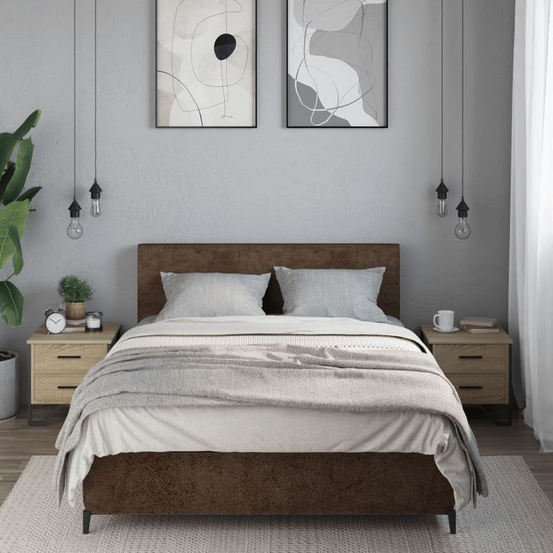 vidaXL 2 db sonoma tölgy színű szerelt fa éjjeliszekrény 40x41x40 cm