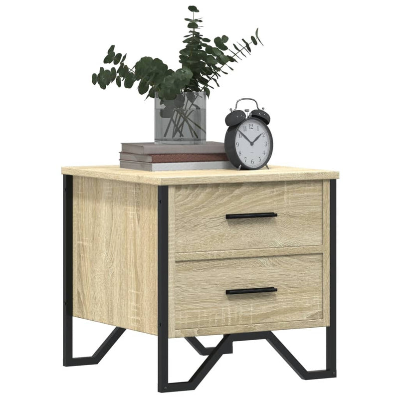 vidaXL 2 db sonoma tölgy színű szerelt fa éjjeliszekrény 40x41x40 cm