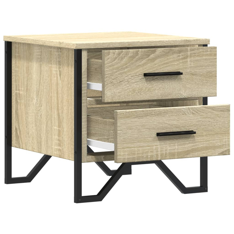 vidaXL 2 db sonoma tölgy színű szerelt fa éjjeliszekrény 40x41x40 cm