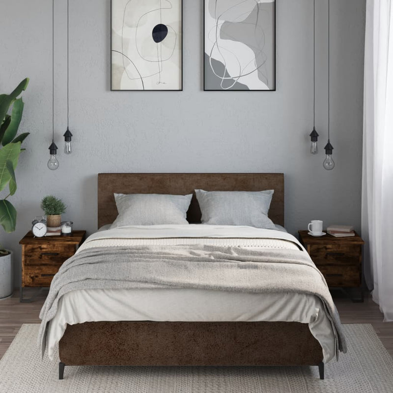 vidaXL 2 db füstös tölgy színű szerelt fa éjjeliszekrény 40x41x40 cm