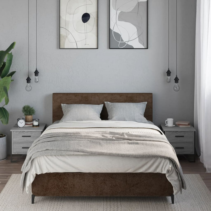 vidaXL 2 db szürke sonoma színű éjjeliszekrény 40x41x40 cm