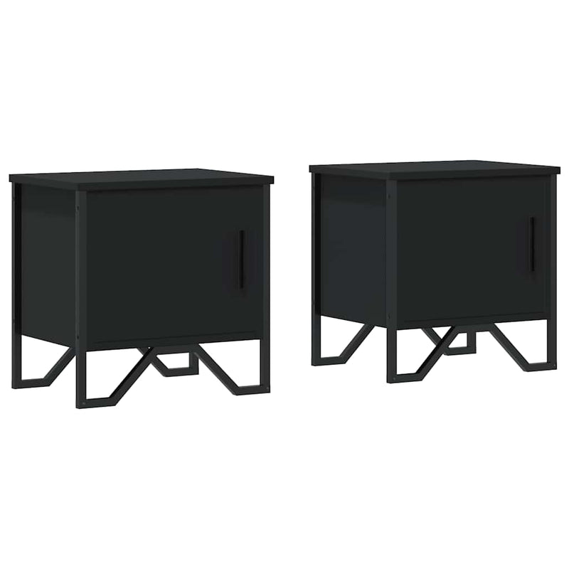 vidaXL 2 db fekete szerelt fa éjjeliszekrény 40 x 30 x 40 cm