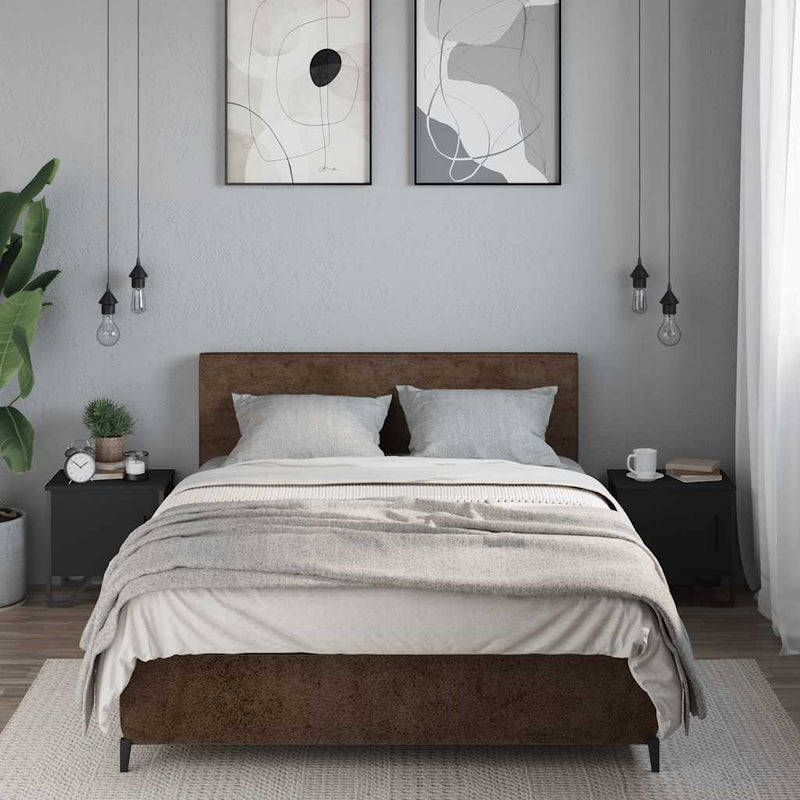 vidaXL 2 db fekete szerelt fa éjjeliszekrény 40 x 30 x 40 cm