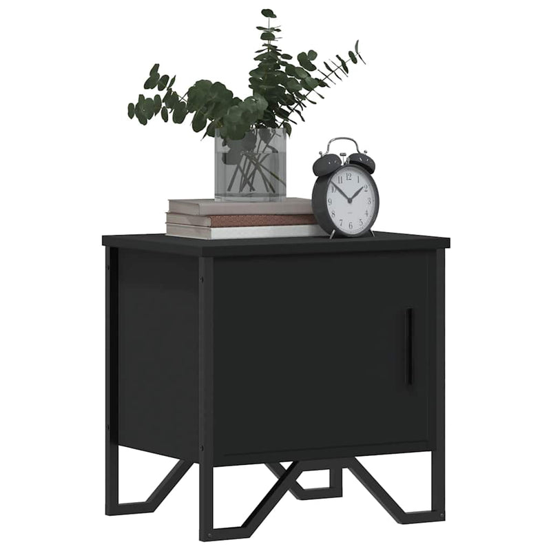 vidaXL 2 db fekete szerelt fa éjjeliszekrény 40 x 30 x 40 cm