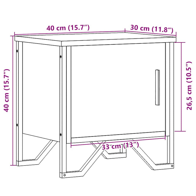 vidaXL 2 db fekete szerelt fa éjjeliszekrény 40 x 30 x 40 cm